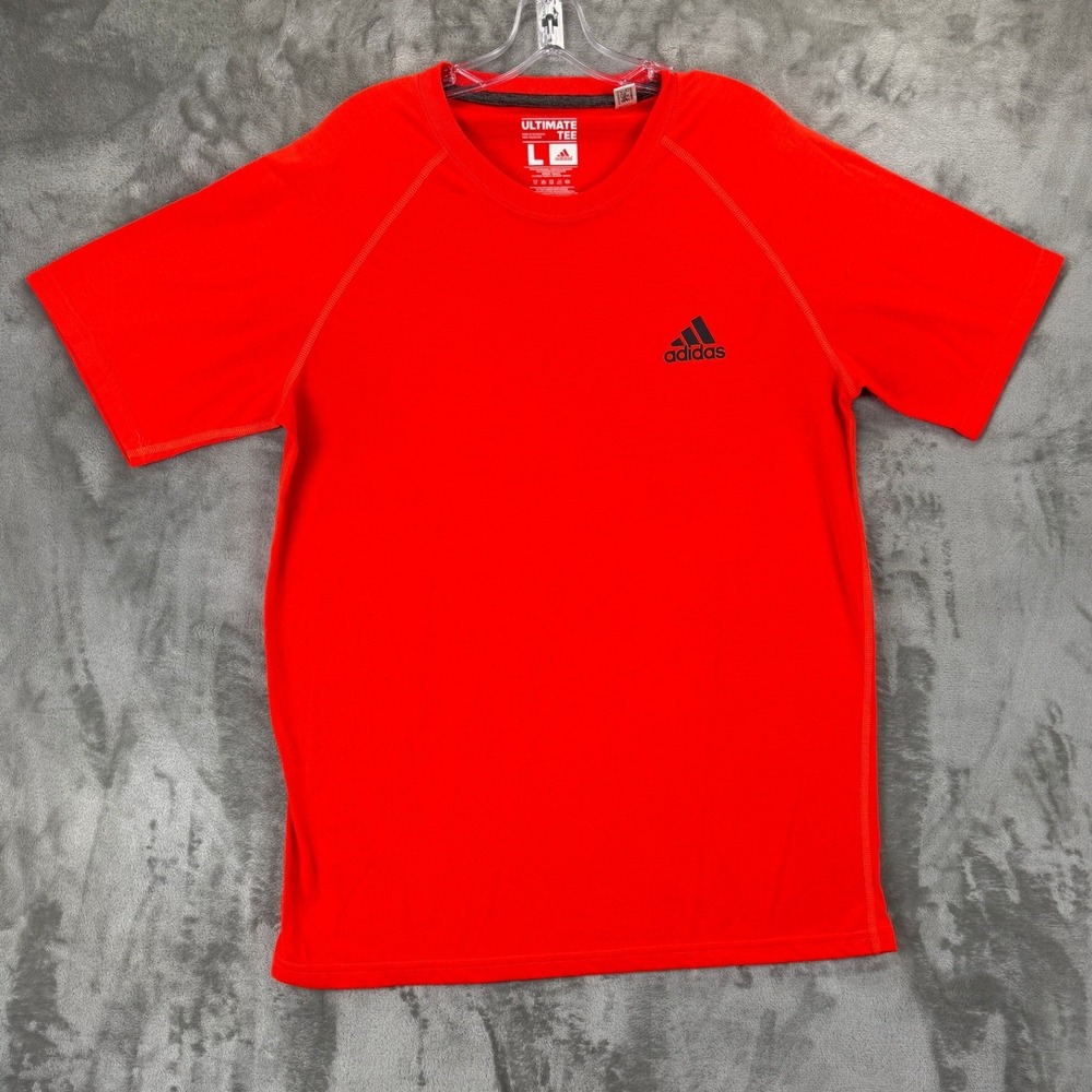 Adidas Ultimate Tee Mens Large Red Short Sleeve Climalite Performance Shirt‎ L